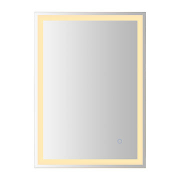 Pax Rectangular Frameless Anti-Fog Aluminum Front/Back-lit Tri-color LED Bathroom Vanity Mirror with Smart Touch Control